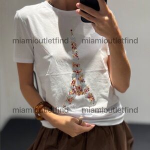 Karl Lagerfeld Women’s White Graphic T Shirt Size L New